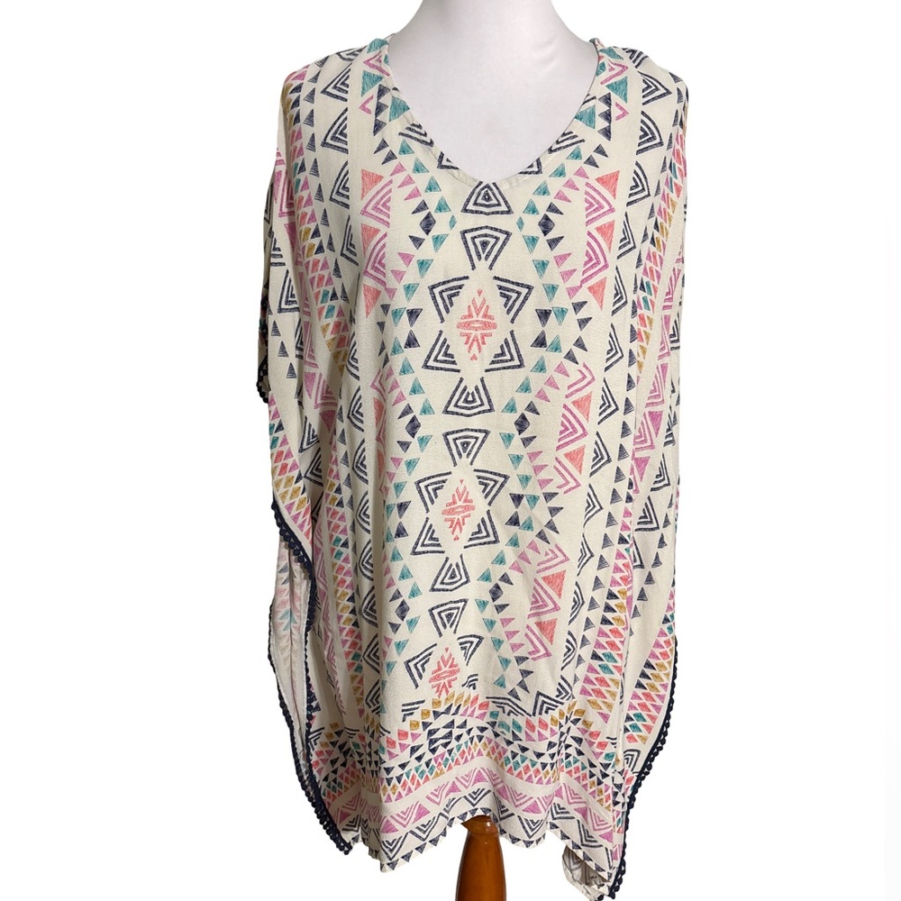 Xhilaration Multicolor Geometric Swim Cover Up
